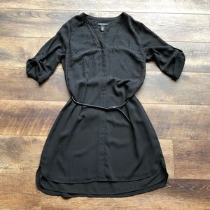 WHBM 3/4 Sleeve Laser cut Black Shirtdress-Size 10